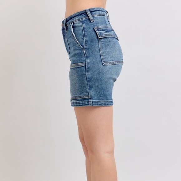 Judy Blue Full Size High Rise Denim Shorts - Picture 5 of 9